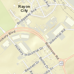 Rayon City Tennessee Street Map