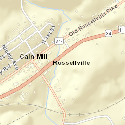 Russellville Tennessee Street Map