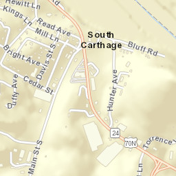 South Carthage Tennessee Street Map