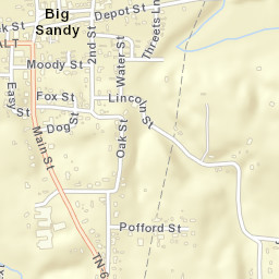 Big Sandy Tennessee Street Map
