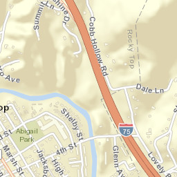 Lake City Tennessee Street Map