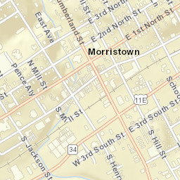 Morristown Tennessee Street Map