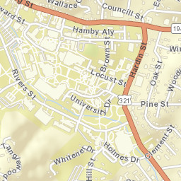 805-811 Rivers Street, Appalachian State University Street Map