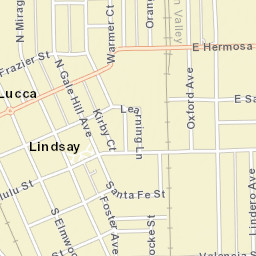 Lindsay California Street Map