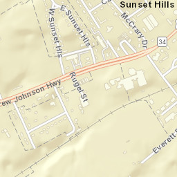 Sunset Hills Tennessee Street Map
