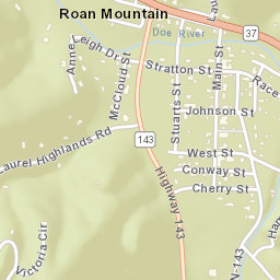Roan Mountain Tennessee Street Map