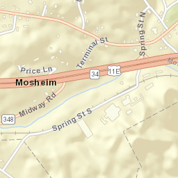 Mosheim Tennessee Street Map