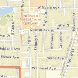 640 South Thompson Street Springdale AR Street Map