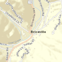 Briceville Tennessee Street Map