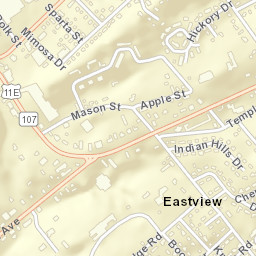 Eastview Tennessee Street Map