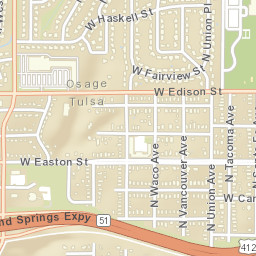 Sand Springs Expressway, Tulsa, OK Street Map