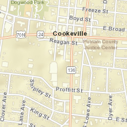 Cookeville Tennessee Street Map