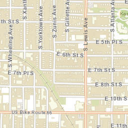 424-498 S Xanthus Ave Tulsa OK Street Map