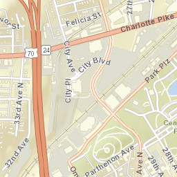 27th Avenue North, Nashville, TN 37203 Street Map