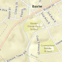 Baxter Tennessee Street Map