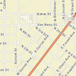 Coalinga California Street Map