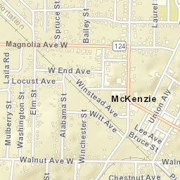 McKenzie Tennessee Street Map