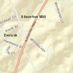 DeRusk Tennessee Street Map