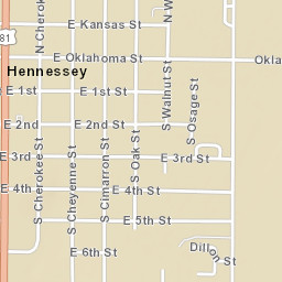 100-198 U.S. 81, Hennessey, OK 73742 Street Map
