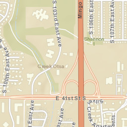 3647 South 106th East Avenue, Tulsa, OK Street Map