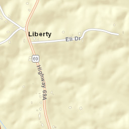 Liberty Tennessee Street Map