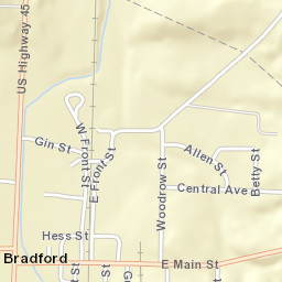 Bradford Tennessee Street Map