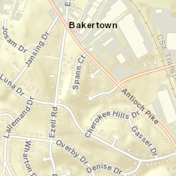 Bakertown Tennessee Street Map