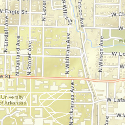 University of Arkansas North Ozark Avenue Fayetteville AR Street Map
