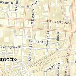 Greensboro, North Carolina Street Map