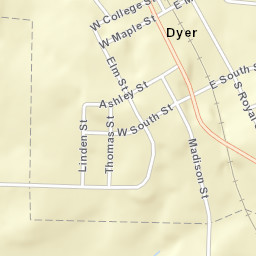 Dyer Tennessee Street Map