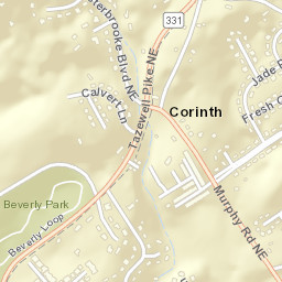 Corinth Tennessee Street Map