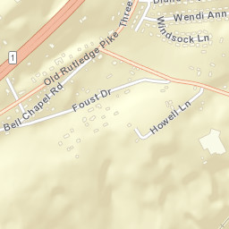 Three Points Tennessee Street Map