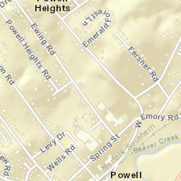 Powell Tennessee Street Map