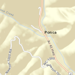 Ponca Arkansas Street Map