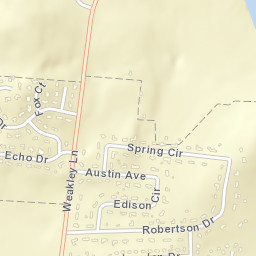 Weakley Hills Tennessee Street Map