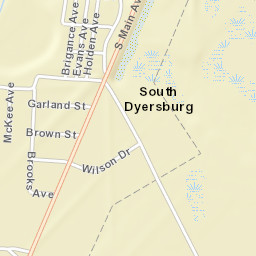 South Dyersburg Tennessee Street Map