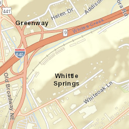 Whittle Springs Tennessee Street Map