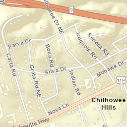 Chilhowee Hills Tennessee Street Map