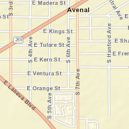 Avenal California Street Map