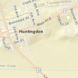 Huntingdon Tennessee Street Map