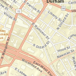 Durham, North Carolina Street Map