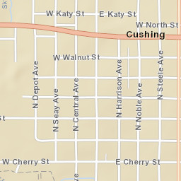 233-299 W Broadway St Cushing OK Street Map