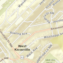 West Knoxville Tennessee Street Map