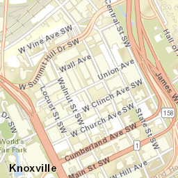 Knoxville, Tennessee Street Map