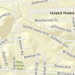 Island Home Tennessee Street Map