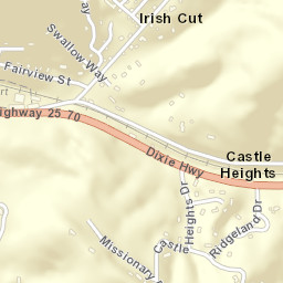 Irish Cut Tennessee Street Map