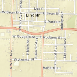 Lincoln Arkansas Street Map