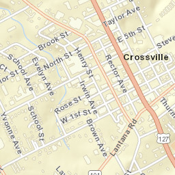 Crossville Tennessee Street Map