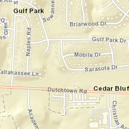Gulf Park Tennessee Street Map