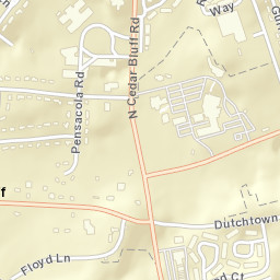 Cedar Bluff Tennessee Street Map